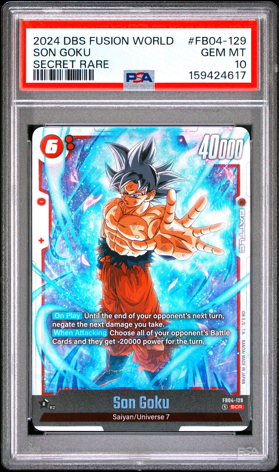 2024 Dragon Ball Super Card Game Fusion World Ultra Limit Son Goku #Fb04-129 (Secret Rare) Gem Mt 10 front