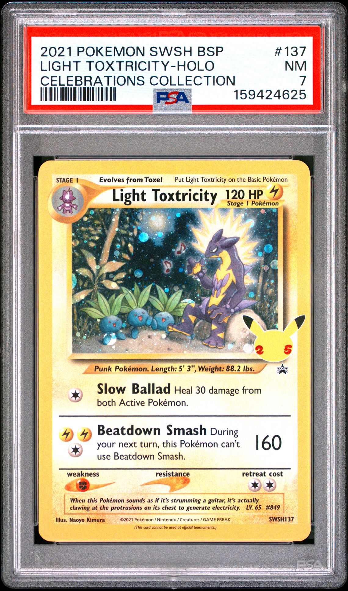 2021 Pokemon Swsh Black Star Promo Light Toxtricity-Holo #137 (Celebrations Collection) Nm 7 front