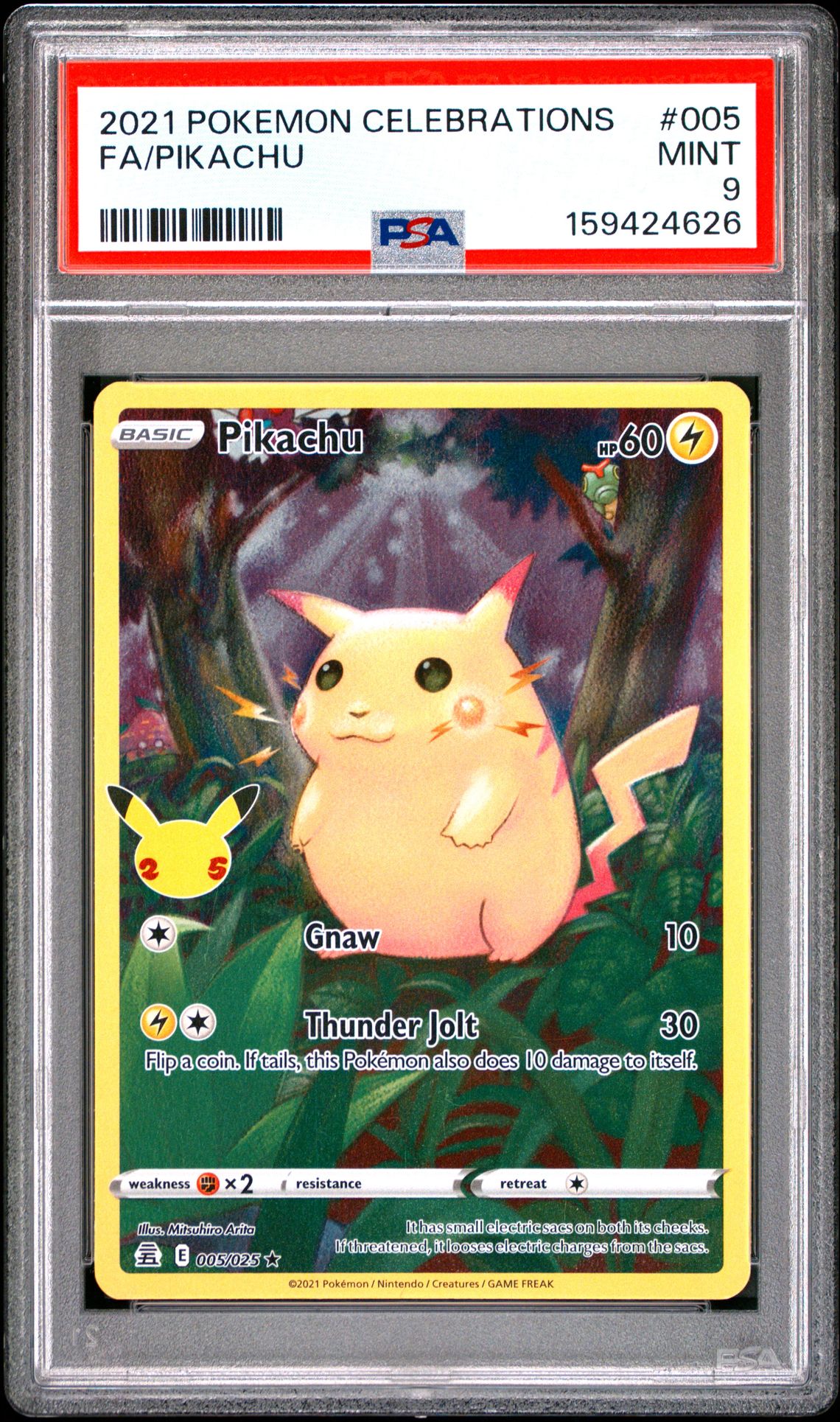 2021 Pokemon Celebrations Fa/Pikachu #005 Mint 9 front