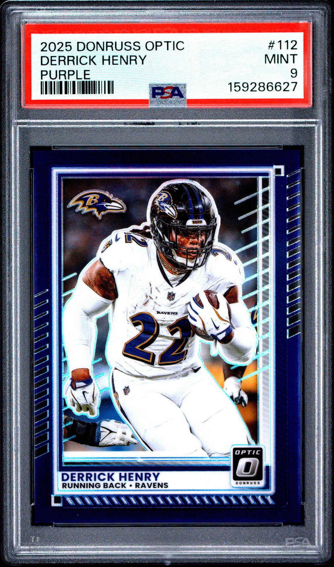 2025 Panini Donruss Optic Derrick Henry #112 (Purple) Mint 9 front