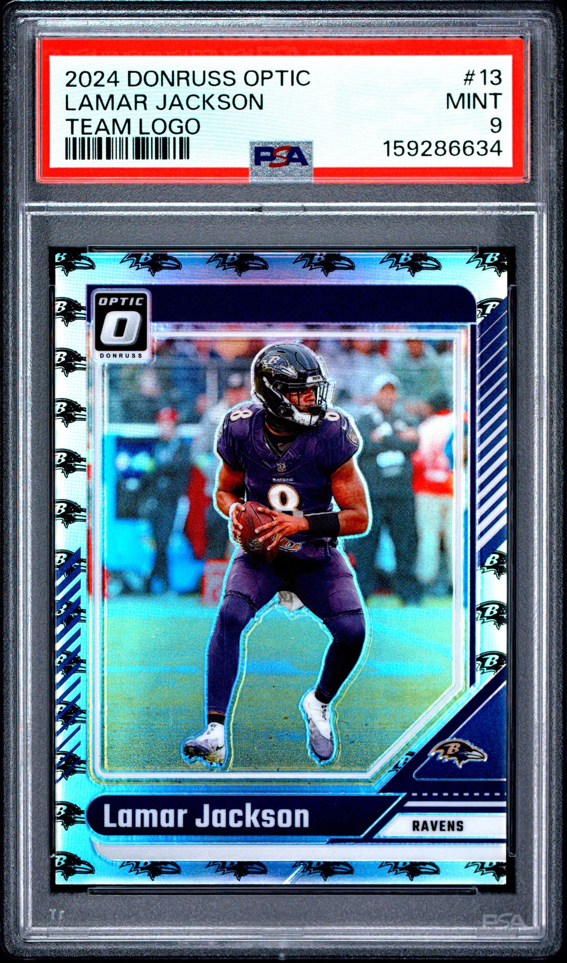 2024 Panini Donruss Optic Lamar Jackson #13 (Team Logo) Mint 9 front