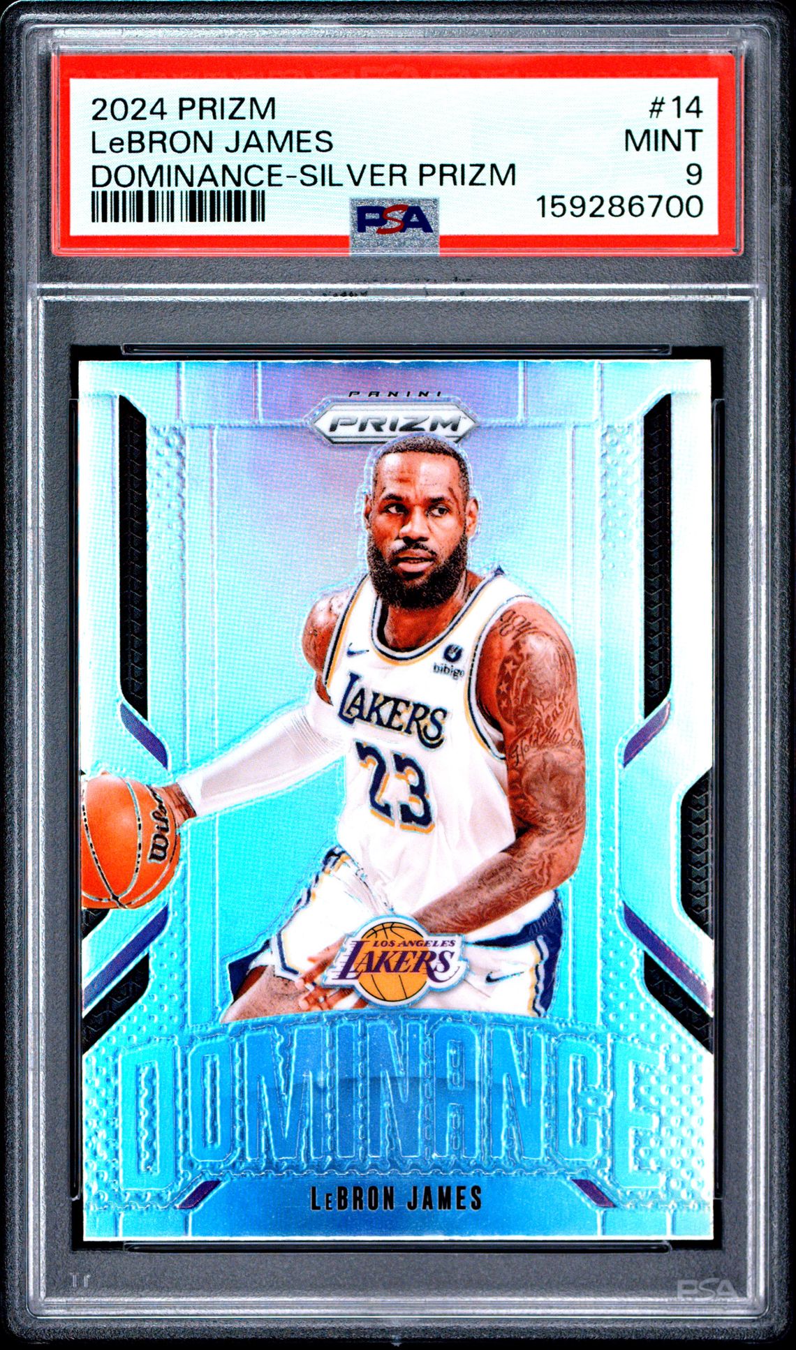 2024 Panini Prizm Dominance Lebron James #14 (Dominance-Silver Prizm) Mint 9 front