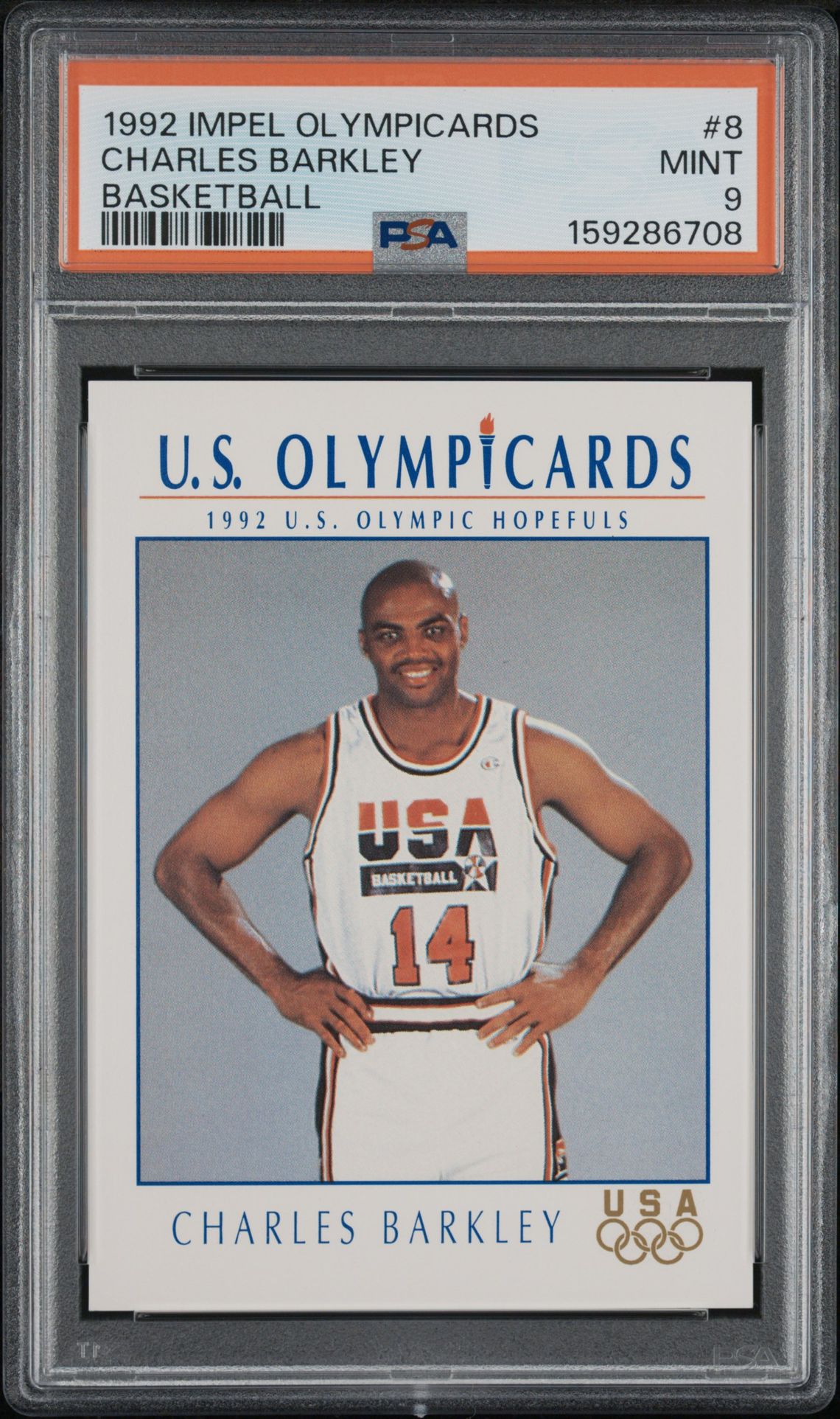 1992 Impel Olympicards Charles Barkley #8 (Basketball) Mint 9 front