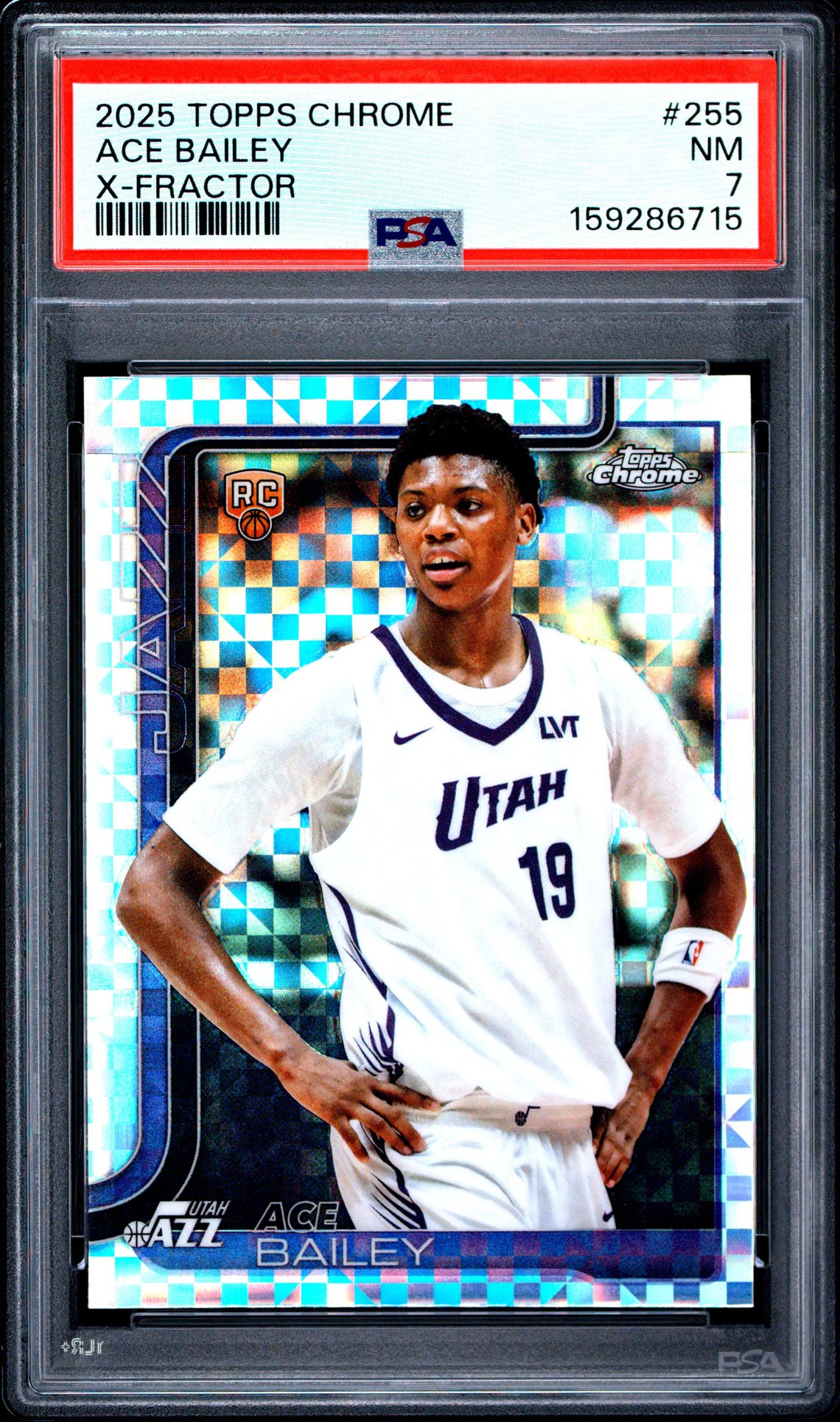 2025 Topps Chrome Ace Bailey #255 (X-Fractor) Nm 7 front