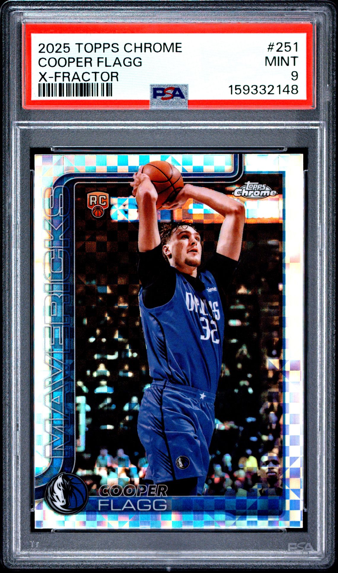 2025 Topps Chrome Cooper Flagg #251 (X-Fractor) Mint 9 front