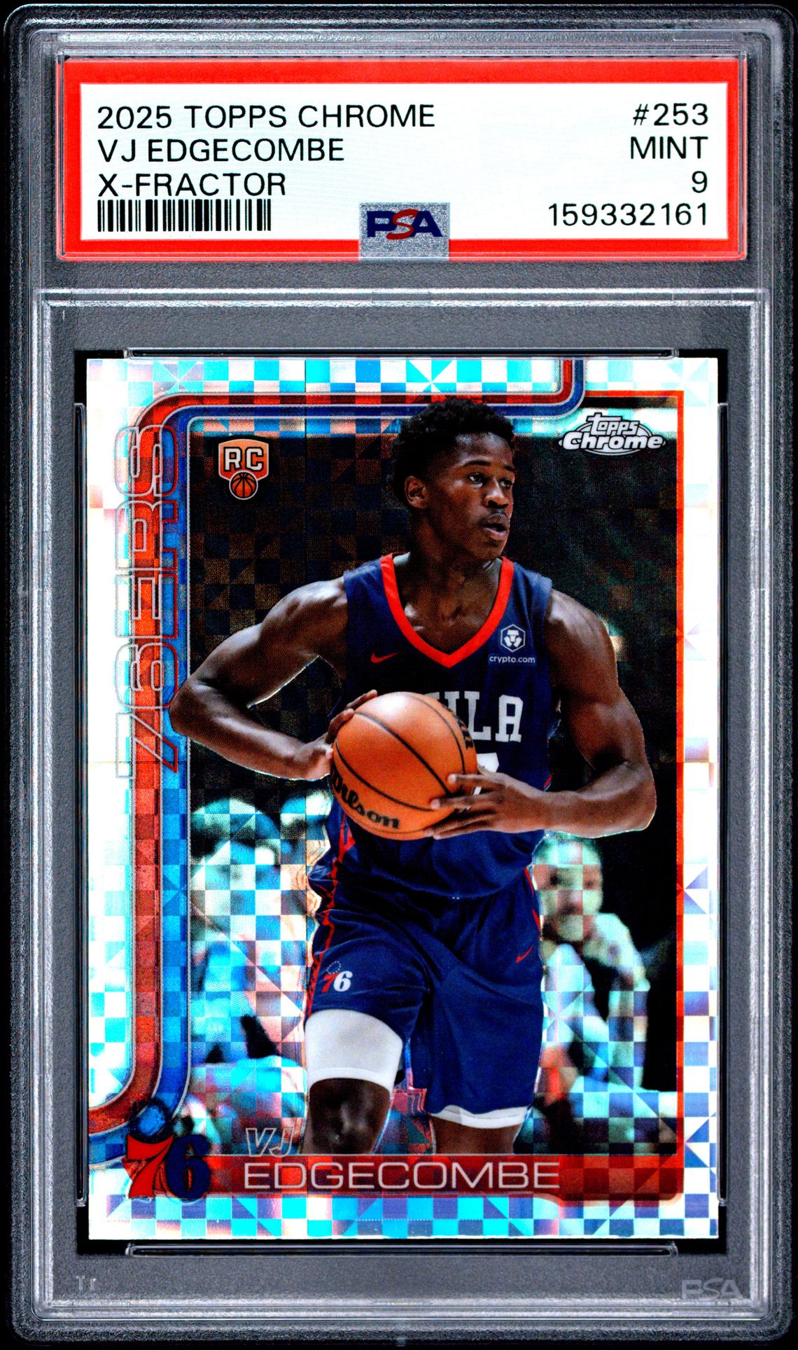 2025 Topps Chrome Vj Edgecombe #253 (X-Fractor) Mint 9 front