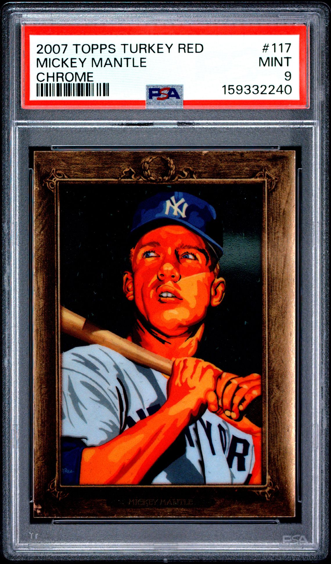 2007 Topps Turkey Red Chrome Mickey Mantle #117 (Chrome) Mint 9 front