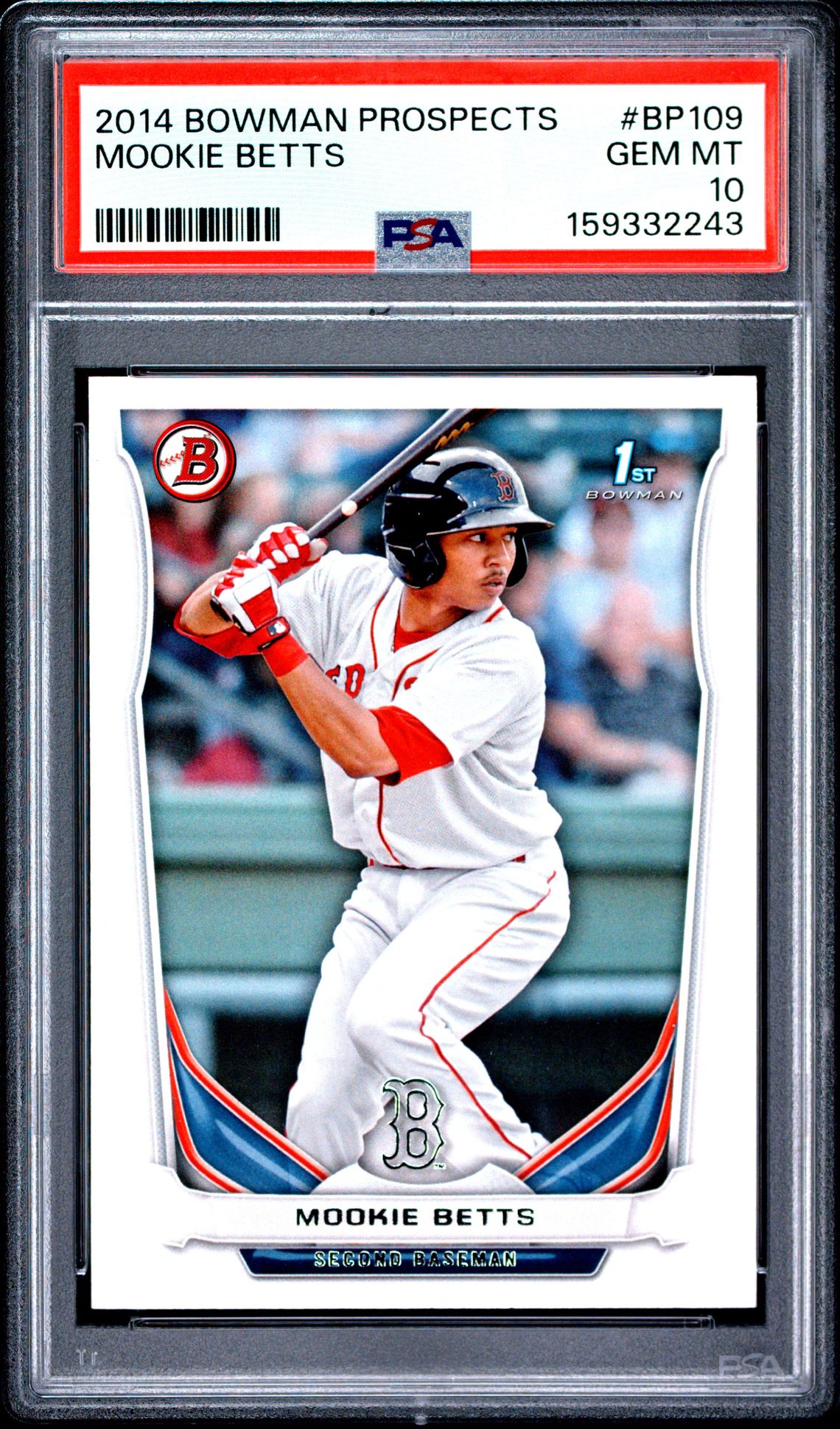 2014 Bowman Prospects Mookie Betts #Bp109 Gem Mt 10 front
