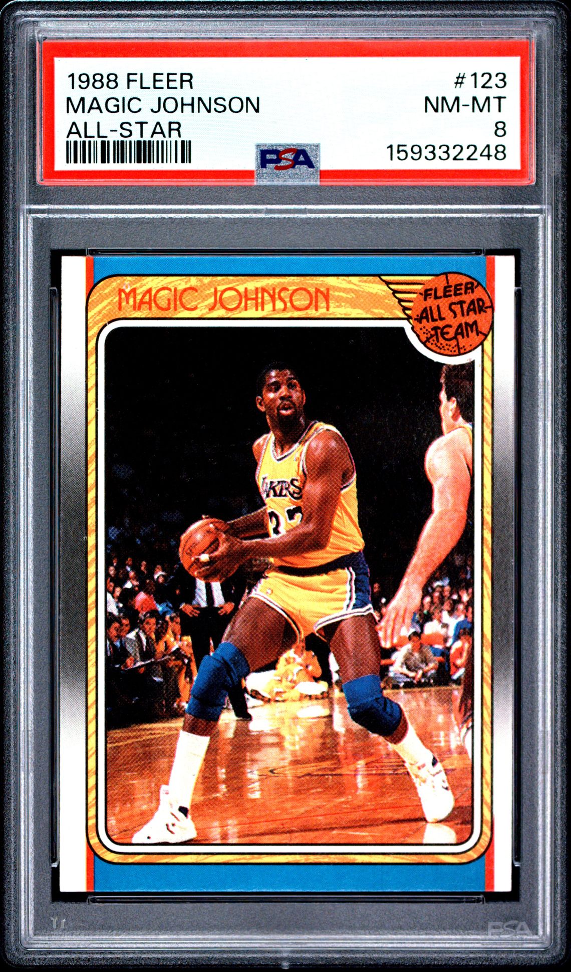 1988 Fleer Magic Johnson #123 (All-Star) Nm-Mt 8 front