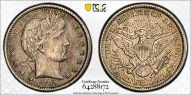 1899-S 25C AU53