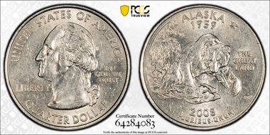 2008-P 25C Alaska AU58