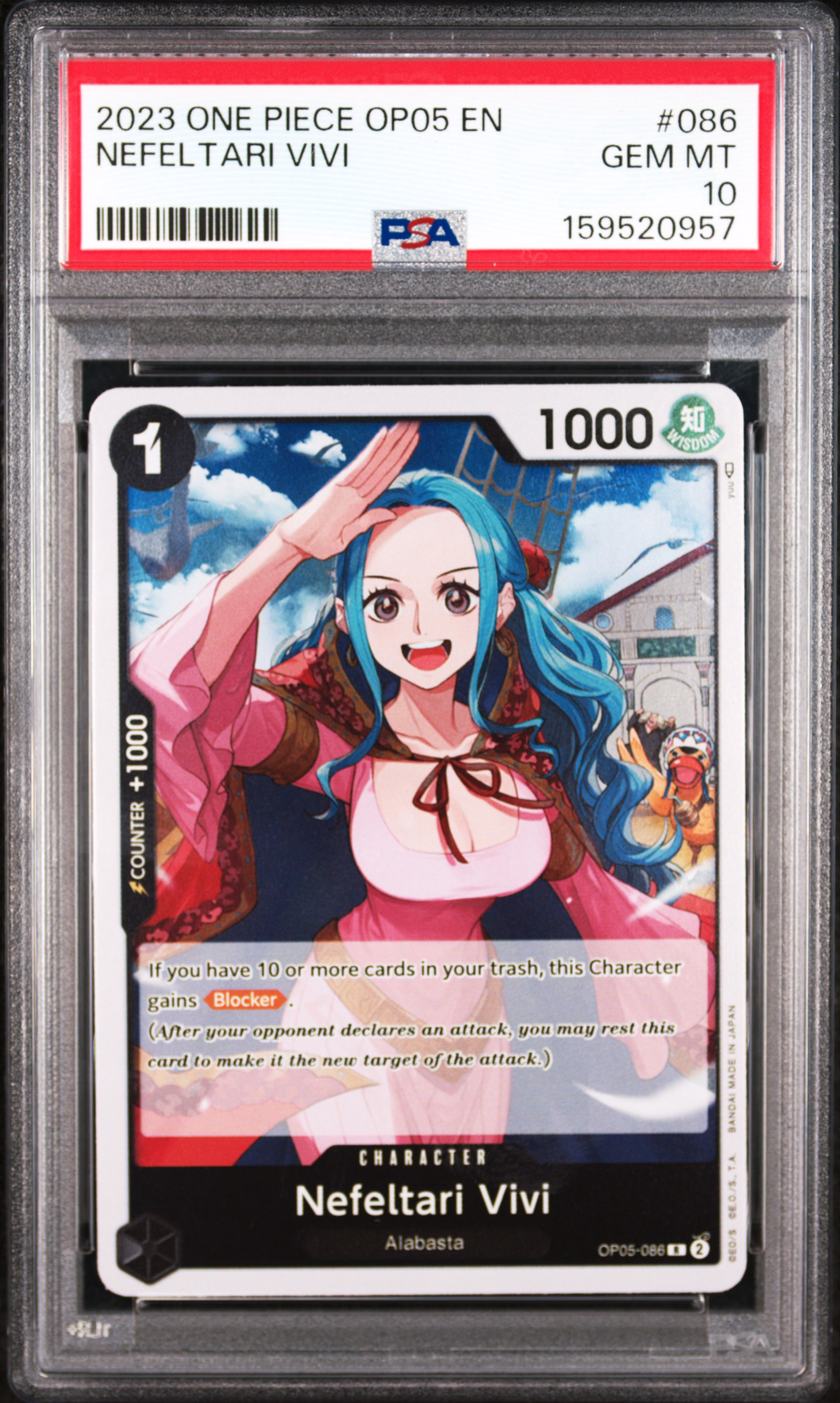 2023 #086 Nefeltari Vivi PSA 10 One Piece OP05-Awakening of the New Era