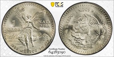 1988-Mo Onza Libertad Ag MS66