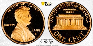 1985-S 1C PR69DCAM