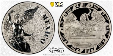 (2016)-Mo Medal "Mexican Elements" Ag 1oz Later Type PR70DCAM