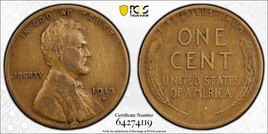 1913-D 1C VF20BN