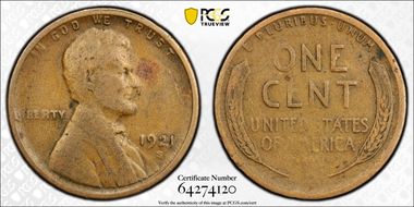 1921-S 1C F15BN