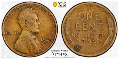 1945-S 1C VF20BN