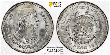 1958-Mo Peso KM-459 MS67