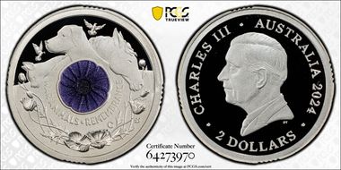 2024-C $2 War Animal Remembrance Ag Colorized PR70DCAM
