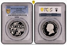 2026 50C Decimal Currency 60th Anniversary CuNi PR70DCAM