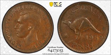 1952 A. (p) 1D London Reverse DDO AU55BN