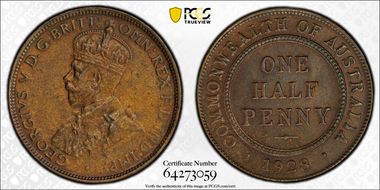 1928 1/2D MS62BN