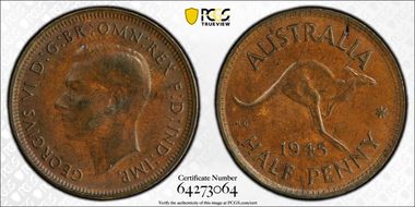 1945(p) 1/2D No Dot AU58BN