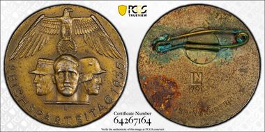 1935 Medal C-214 Gilt Iron NURNBERG Reverse N1