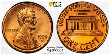 1990-D 1C MS66RD