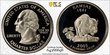 2005-S 25C Kansas PR69DCAM