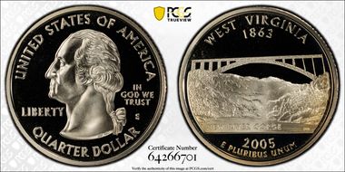 2005-S 25C West Virginia PR69DCAM