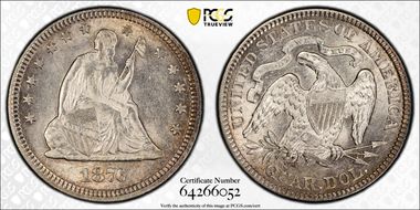 1876 25C AU58