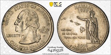 2008-P 25C Hawaii AU58