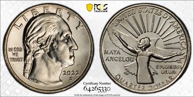 2022-D 25C Maya Angelou MS62