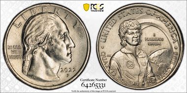 2022-P 25C Dr. Sally Ride AU58