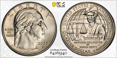 2023-D 25C Eleanor Roosevelt AU58