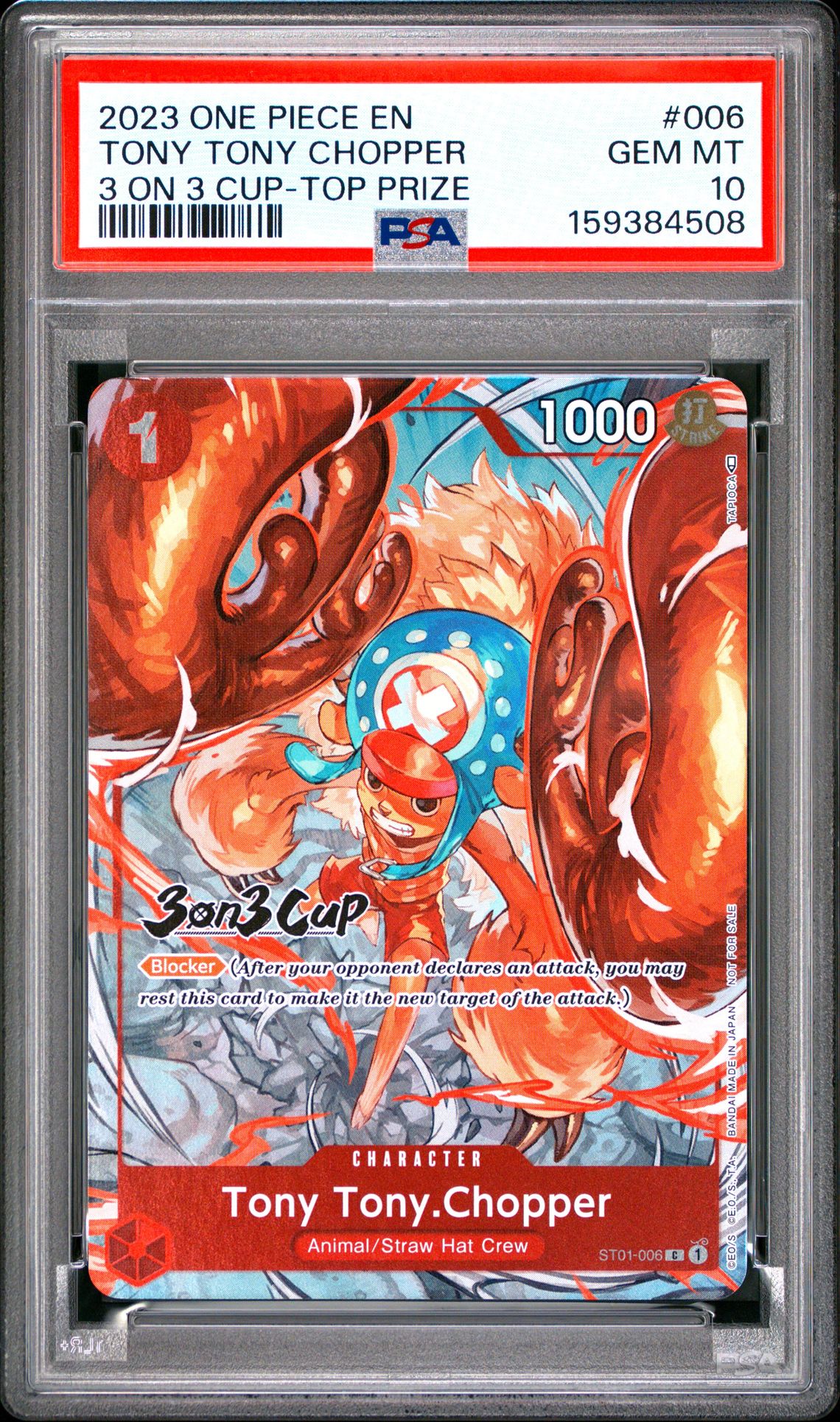 2023 One Piece Promos Tony Tony Chopper #006 (3 On 3 Cup-Top Prize) Gem Mt 10 front