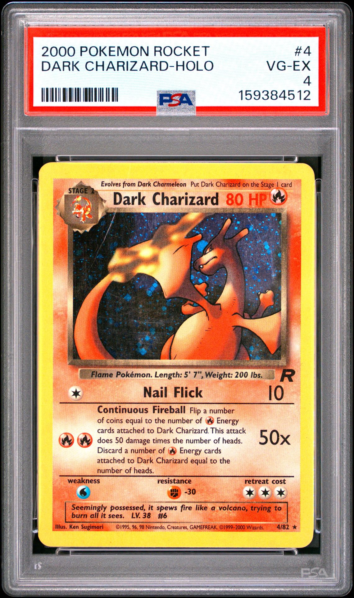 2000 Pokemon Rocket Dark Charizard-Holo #4 Vg-Ex 4 front