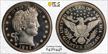 1892 25C PR65+ CAM
