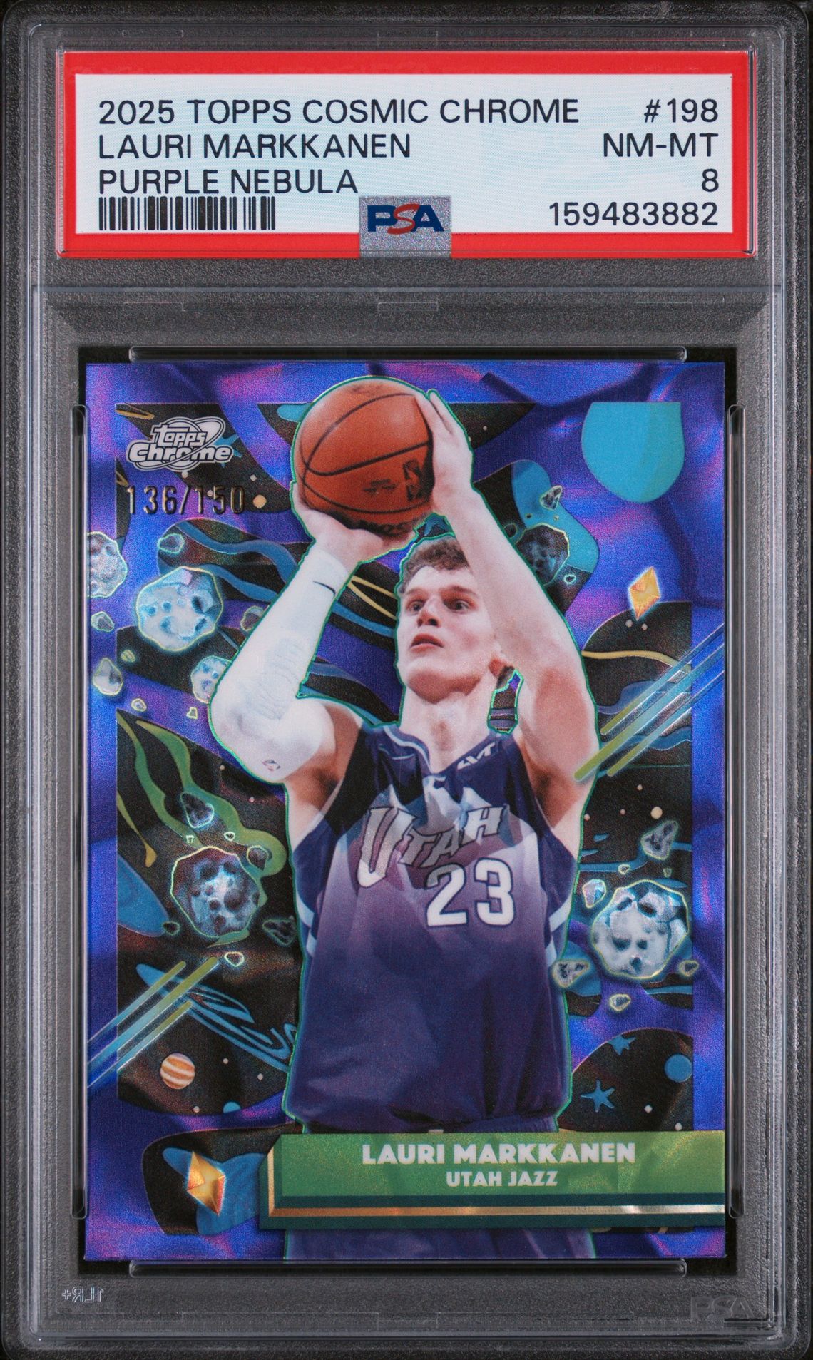 2025 Topps Cosmic Chrome Lauri Markkanen #198 (Purple Nebula) Nm-Mt 8 front