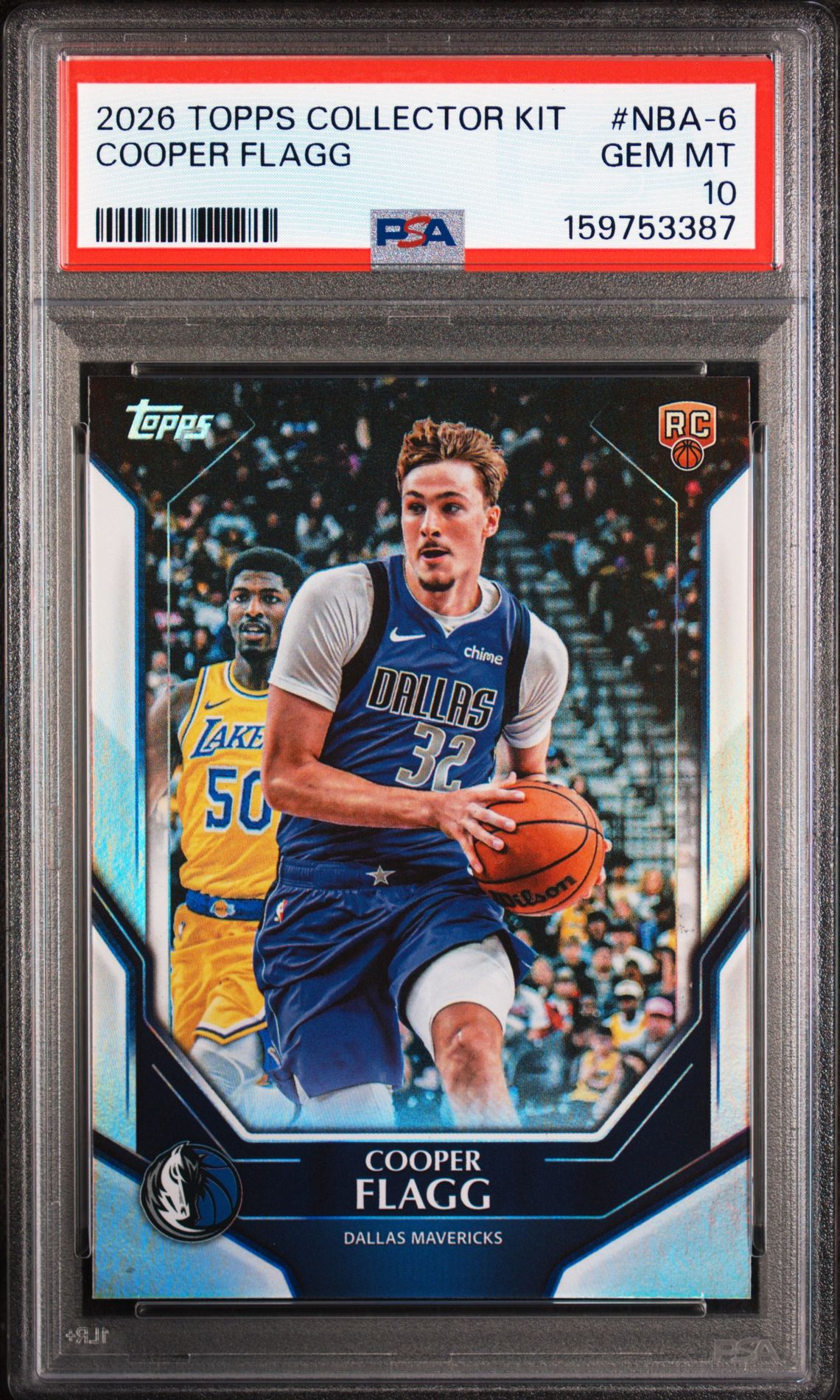 2026 Topps Collectors Kit Cooper Flagg #Nba-6 Gem Mt 10 front view - PSA graded GEM MT 10