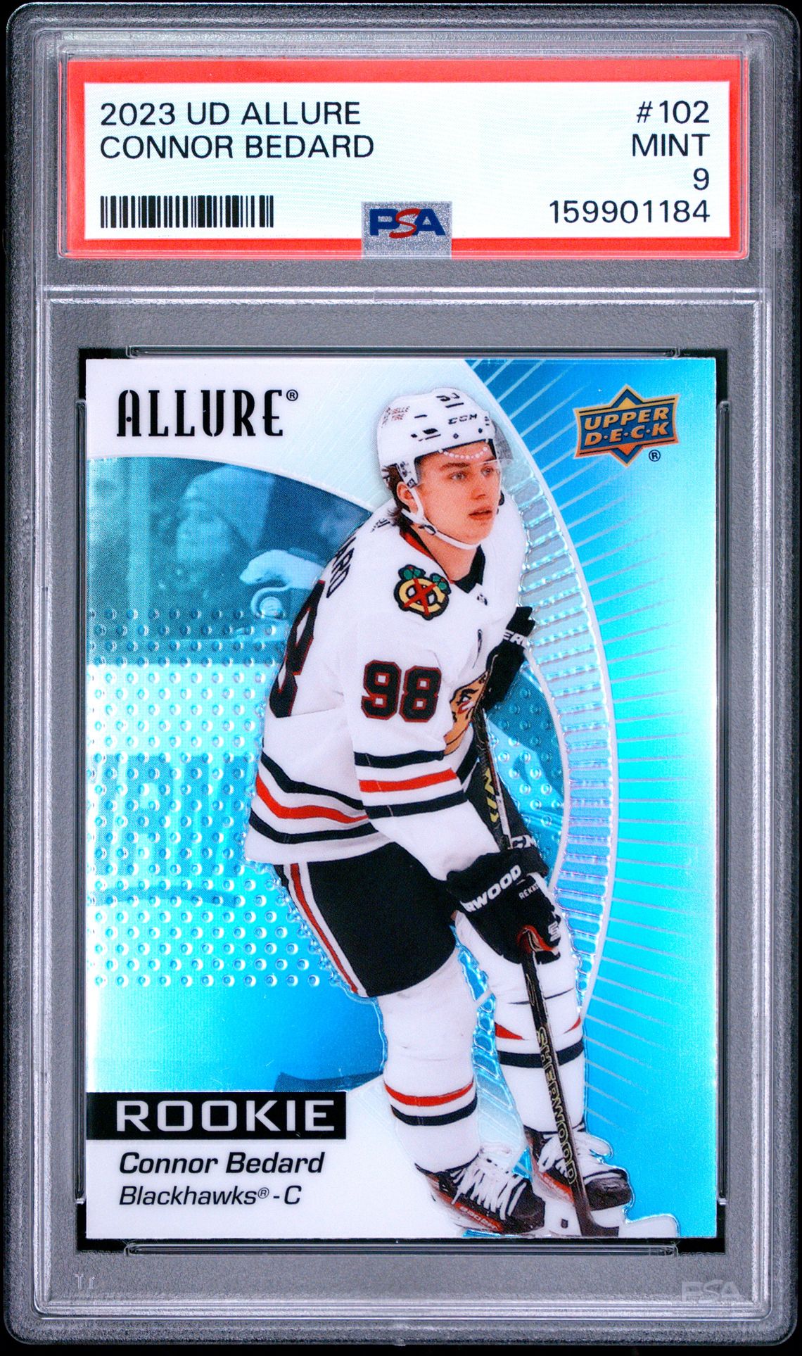 2023 Upper Deck Allure Connor Bedard #102 Mint 9 front