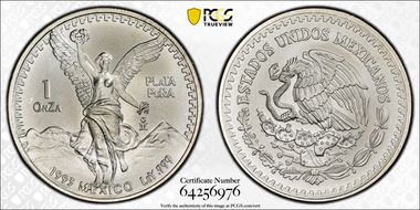 1993-Mo Onza Libertad Ag MS69