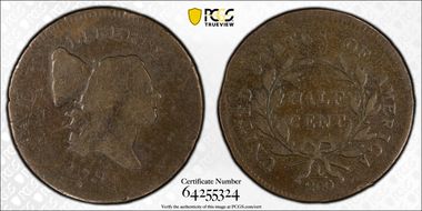 1795 1/2C No Pole, Plain Edge F12BN