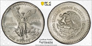 1982-Mo Onza Libertad Ag MS67