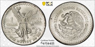 1982-Mo Onza Libertad Ag MS68