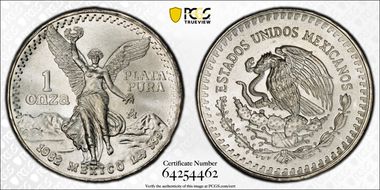 1982-Mo Onza Libertad Ag MS68