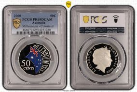 2000 50C Millennium - Colorized PR69DCAM