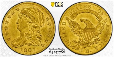 1807 $5 Capped Bust MS63